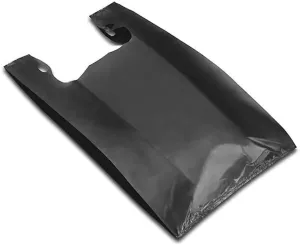 100 Pack Multi Color Thick T-Shirt Extra Long Grocery Bags - 12x22 Fits Std T-Shirt Holders (Black)