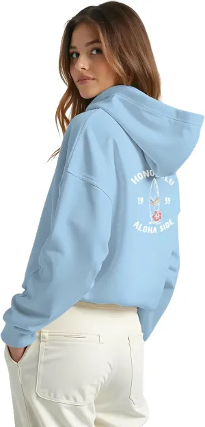 A Pink Palm Puff Hoodie, White Fox Hoodies Palm Puff Hoodie Cool Hoodie Women'S Fashion Long Sleeve Sweatshirt Letter Printed Hooded Drawstring Pullover Oversized Pocket Sweatshirt Top 02 Blue Medium