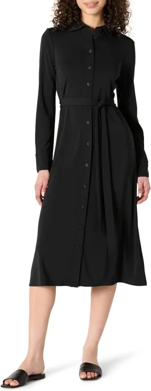 Amazon Essentials Women's Regular-Fit Matte Jersey Midi Length Dress