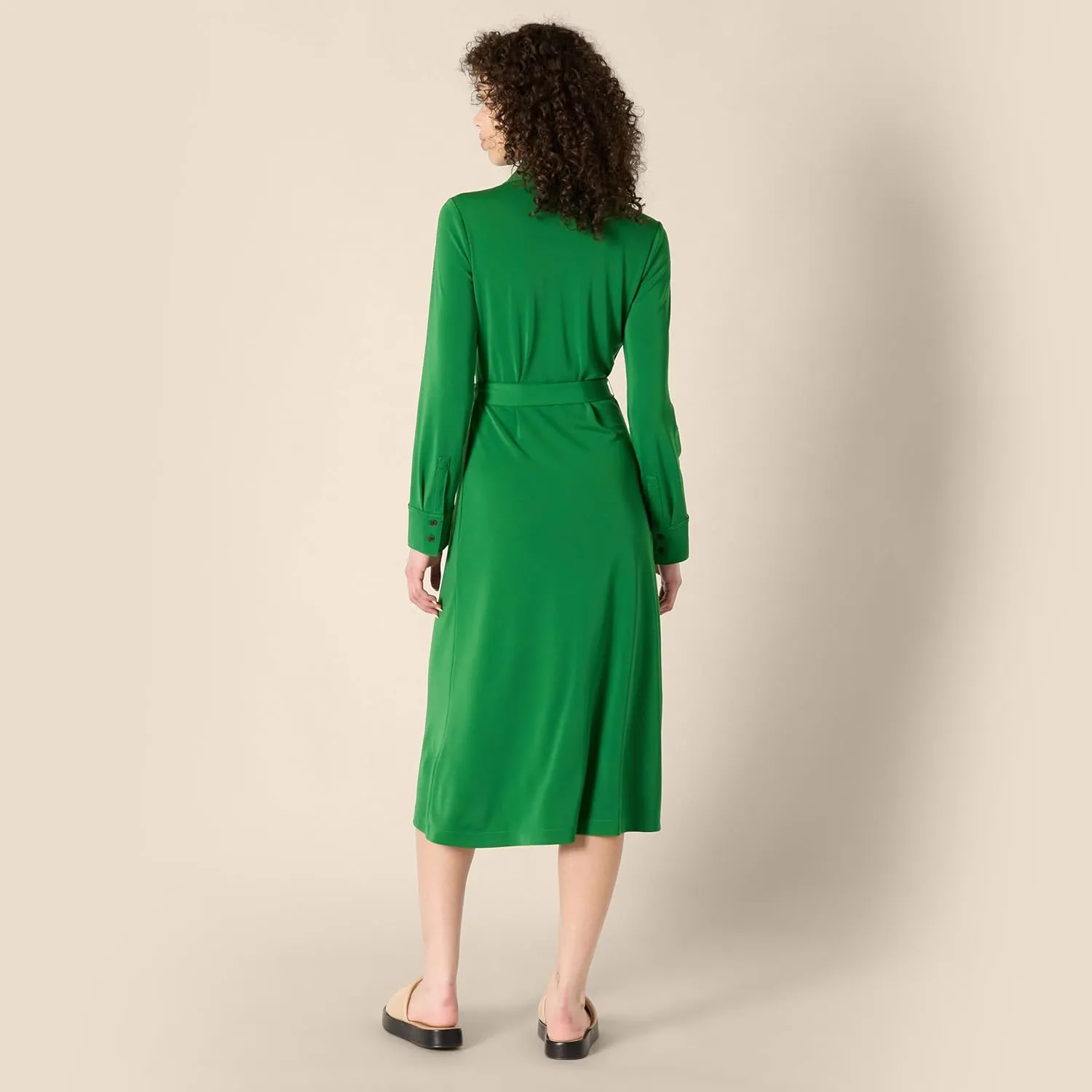 Amazon Essentials Women's Regular-Fit Matte Jersey Midi Length Dress