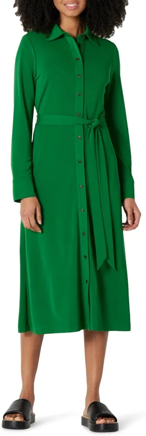 Amazon Essentials Women's Regular-Fit Matte Jersey Midi Length Dress