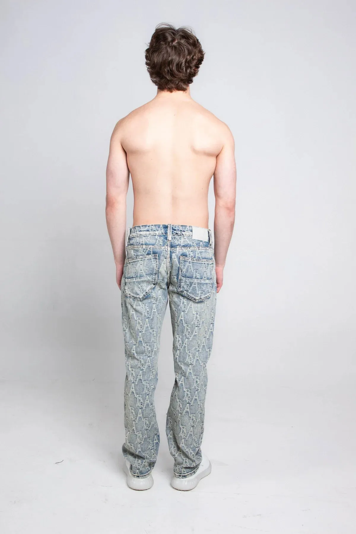Armor Jeans Logo Embroidery Baggy Jeans(Lt. Blue)