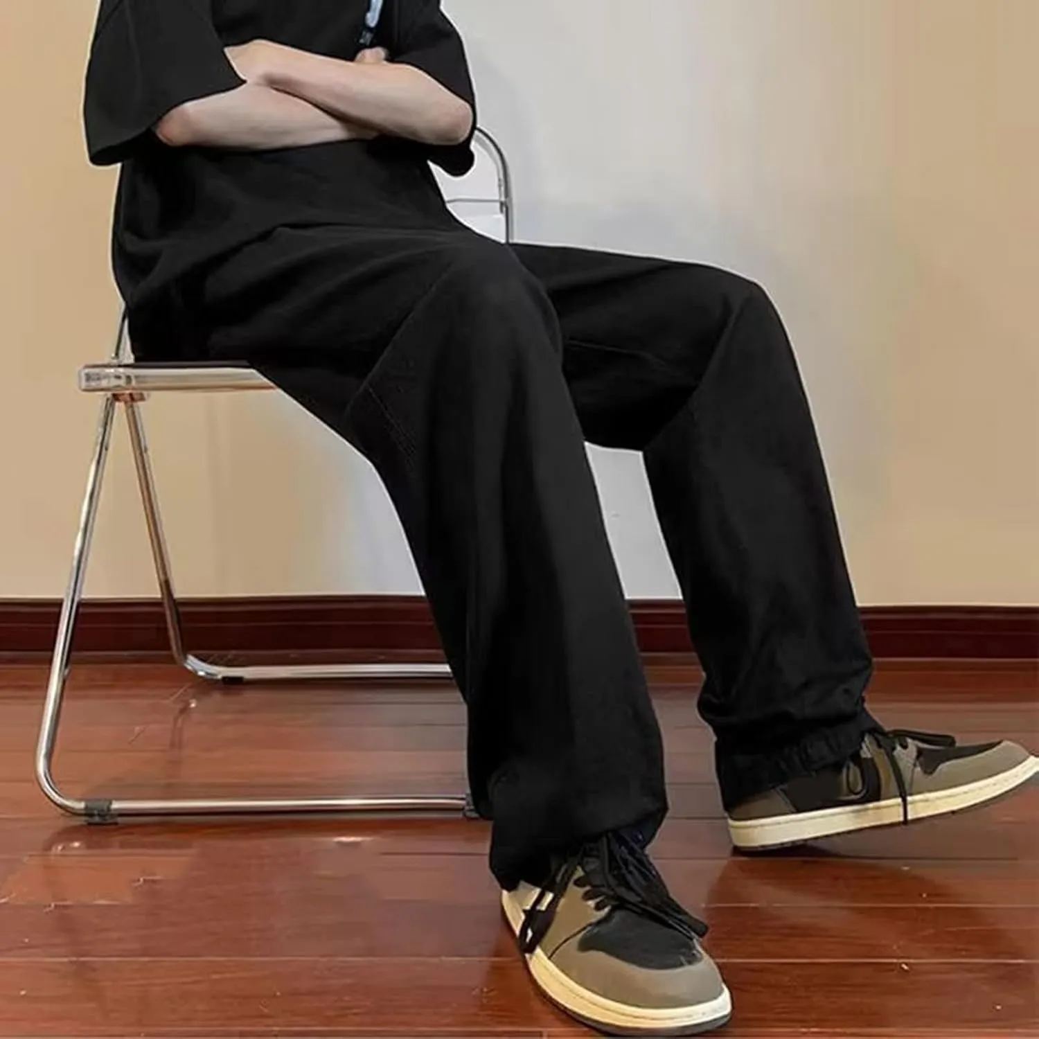 Cargo Trousers for Men and Tall Jogger Sweatpants Cargo Joggers for Men Stretch Relaxed Fit Elastic Waist Trousers