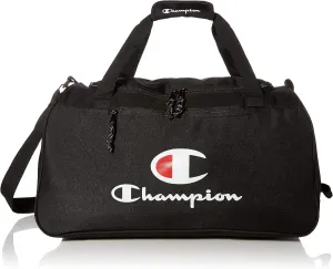 Champion Unisex Adult Champion Logo Duffel Bags, Black Solid/White, One Size US