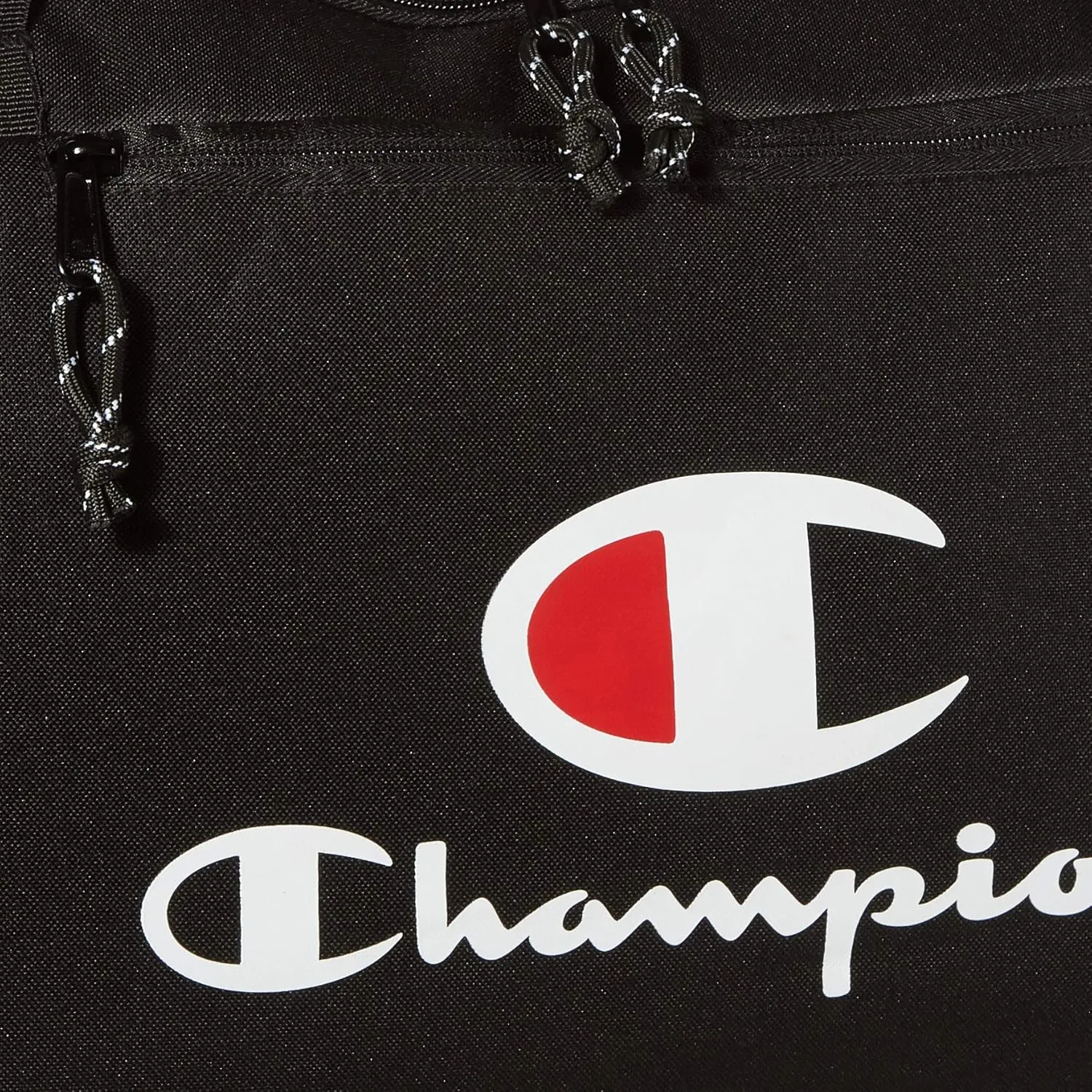 Champion Unisex Adult Champion Logo Duffel Bags, Black Solid/White, One Size US