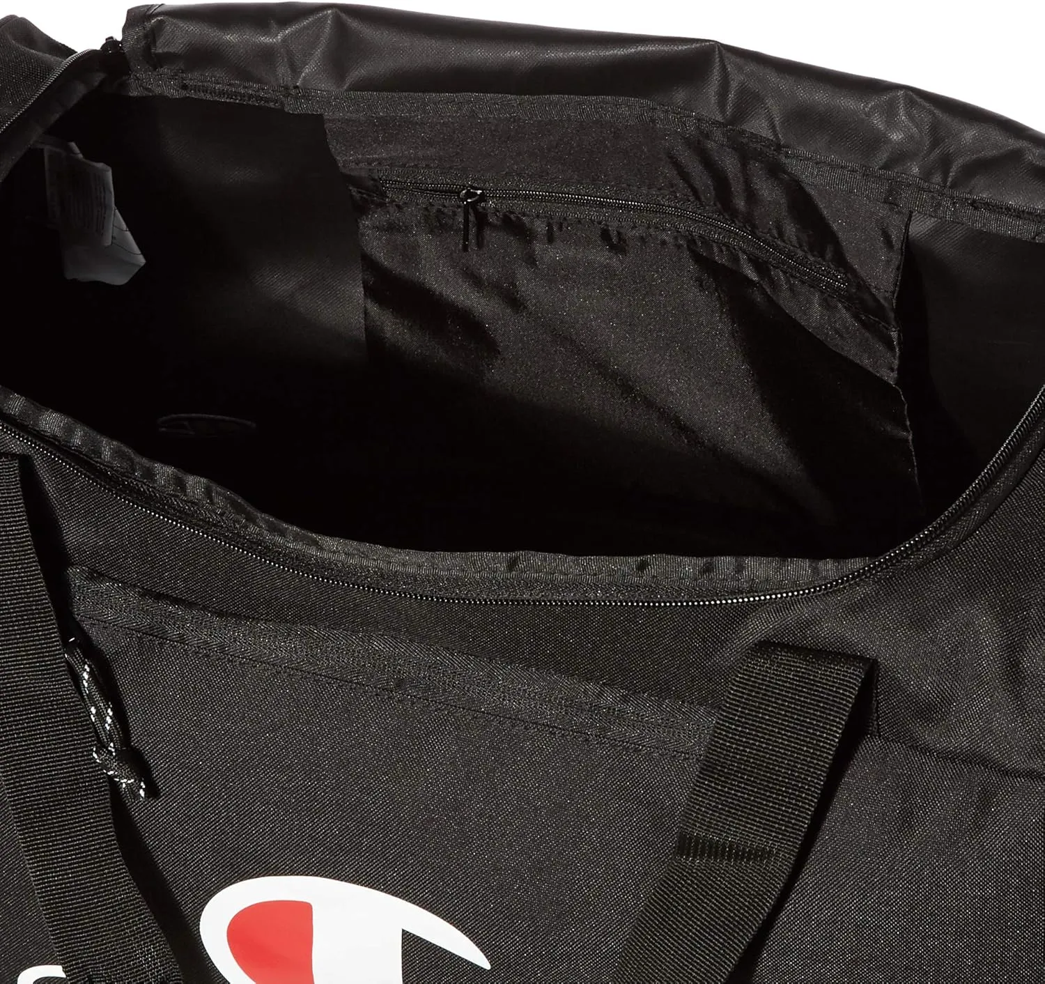 Champion Unisex Adult Champion Logo Duffel Bags, Black Solid/White, One Size US