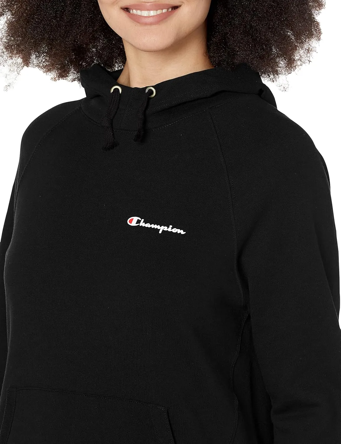 Champion Women's Powerblend Fleece Hoodie, Left Chest Script