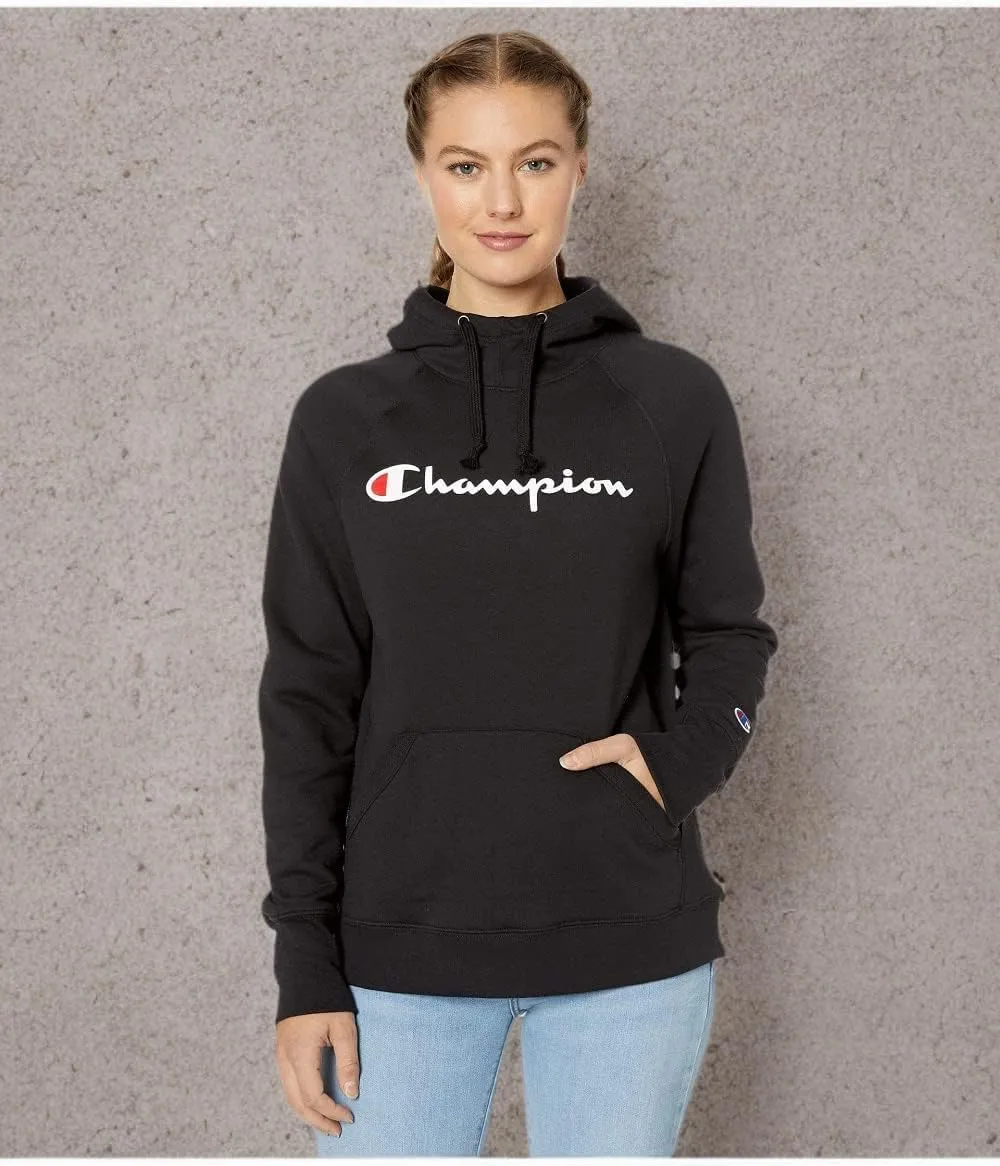 Champion Women's Powerblend Fleece Hoodie, Script Logo