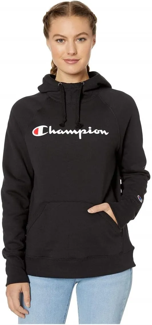 Champion Women's Powerblend Fleece Hoodie, Script Logo