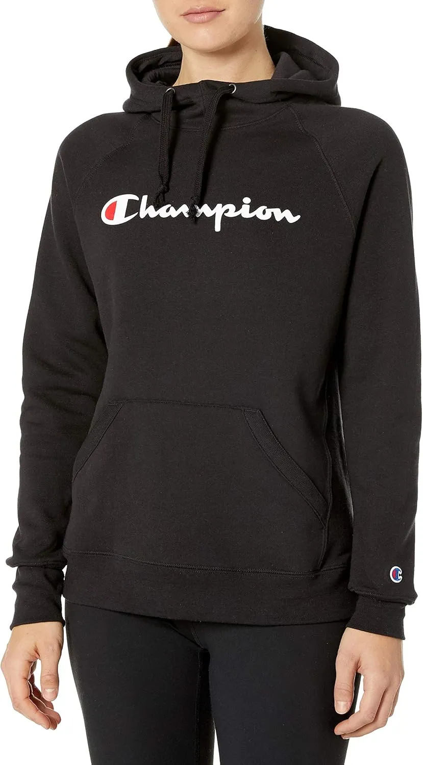 Champion Women's Powerblend Fleece Hoodie, Script Logo