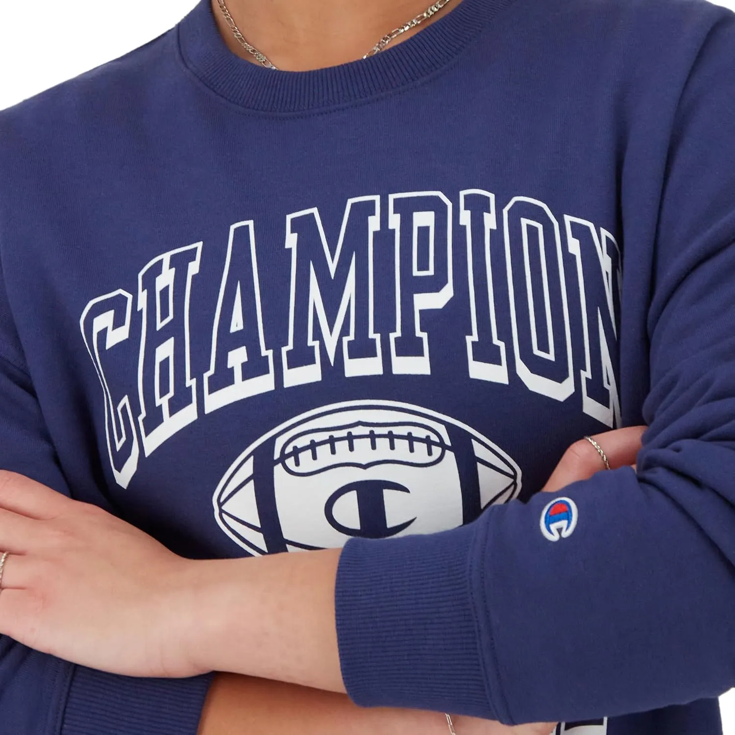 Champion Women's Sweatshirt, Powerblend, Crewneck for Women, Script (Plus Size Available)