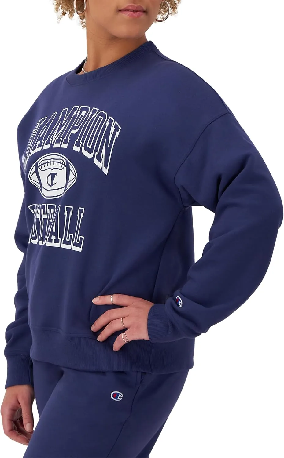 Champion Women's Sweatshirt, Powerblend, Crewneck for Women, Script (Plus Size Available)
