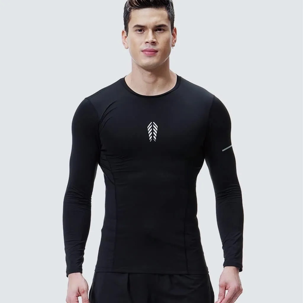 HSQMA Yoga Shirt Men,Men's Lightweight Long Sleeve T-Shirt Quick Dry Workout Running Athletic Tee Shirt Tops,Running T Shirt (Color : Black/, Size : M/)