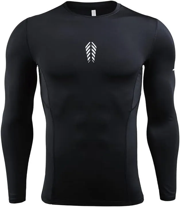 HSQMA Yoga Shirt Men,Men's Lightweight Long Sleeve T-Shirt Quick Dry Workout Running Athletic Tee Shirt Tops,Running T Shirt (Color : Black/, Size : M/)