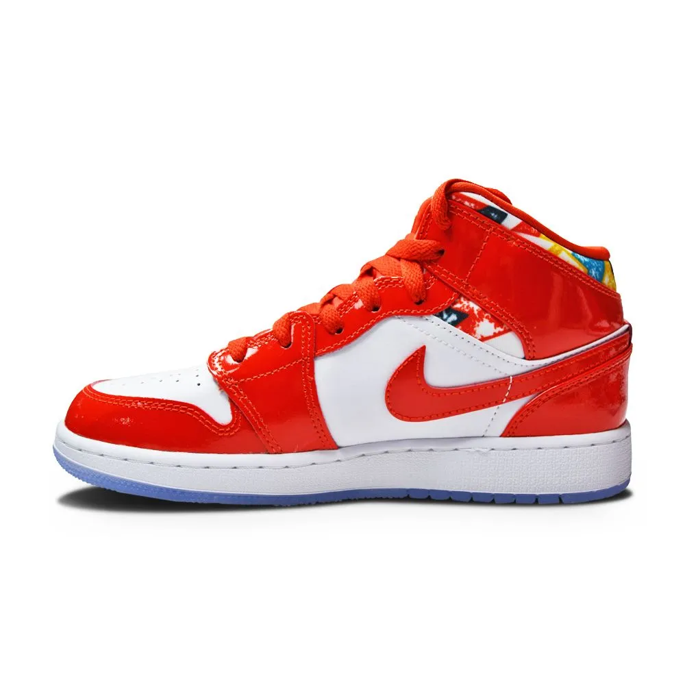 Juniors Nike Air Jordan 1 Mid SE - DC7248 600 - Chile Red White Pollen