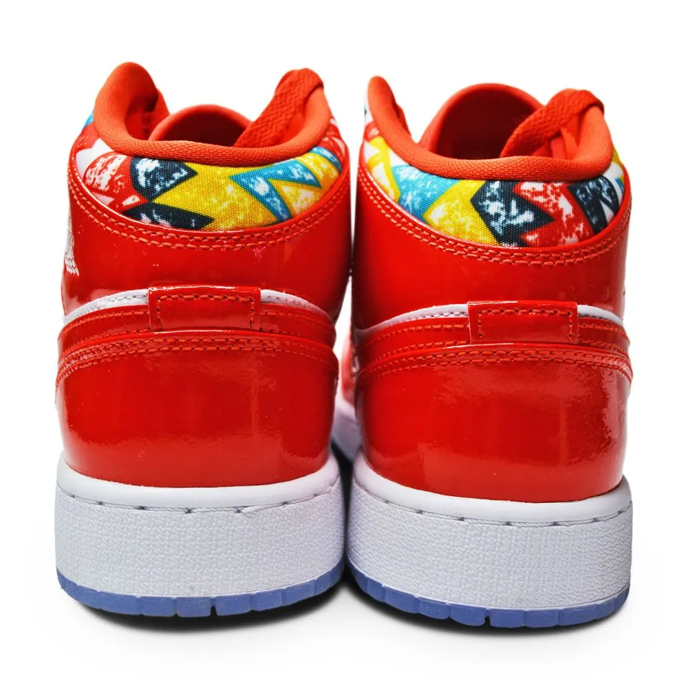 Juniors Nike Air Jordan 1 Mid SE - DC7248 600 - Chile Red White Pollen