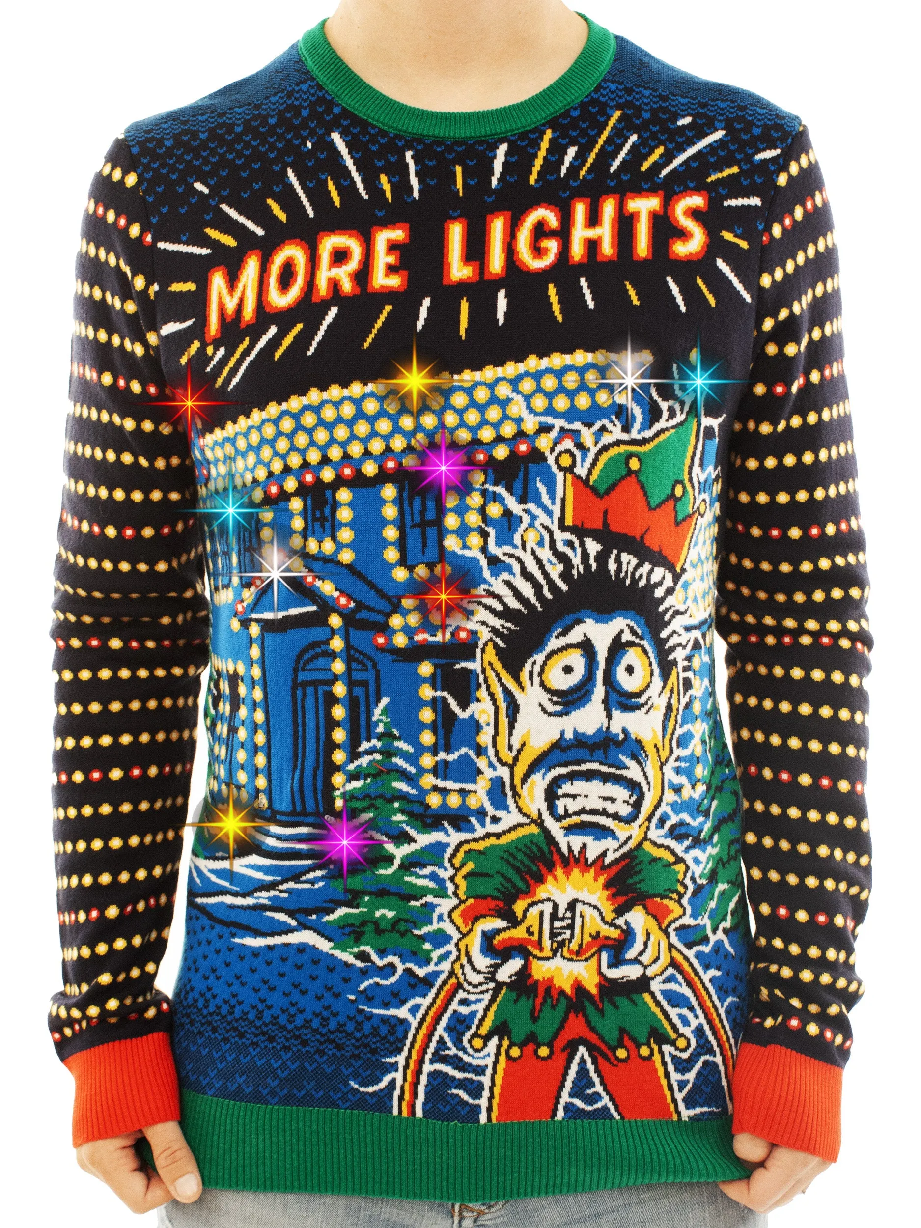 Light Up- More Lights | Ugly Christmas Sweater For Men & Women | Unisex Sizing