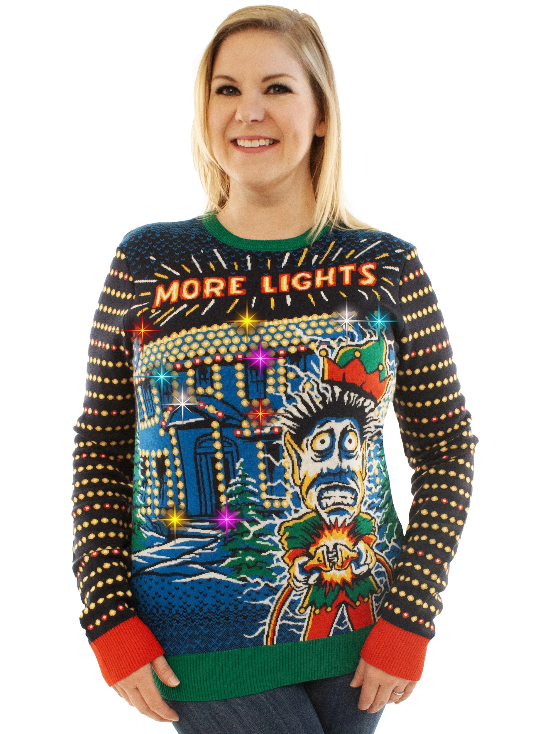 Light Up- More Lights | Ugly Christmas Sweater For Men & Women | Unisex Sizing