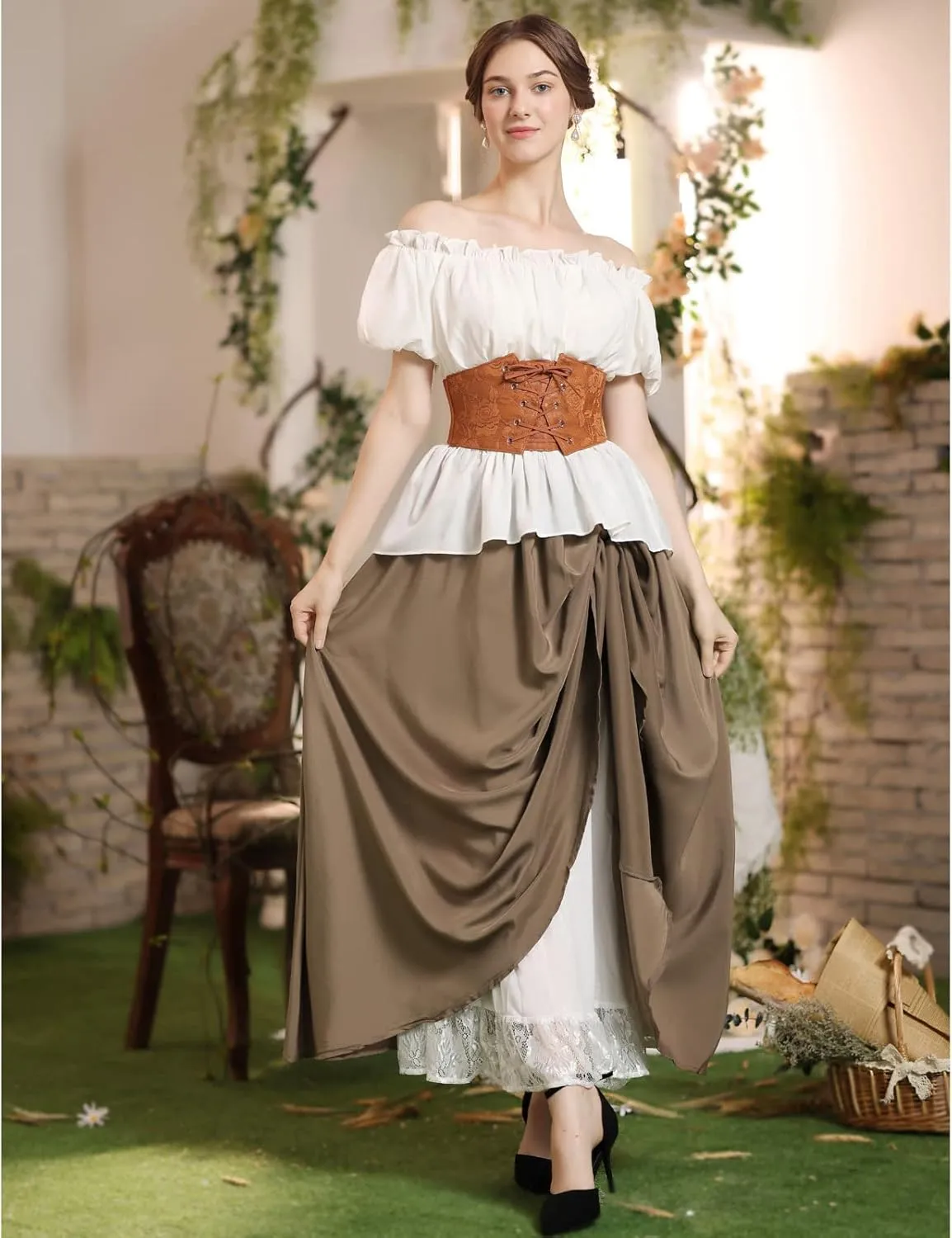 Scarlet Darkness Renaissance Shirt Women Peasant Blouse Pirate Steampunk Shirt