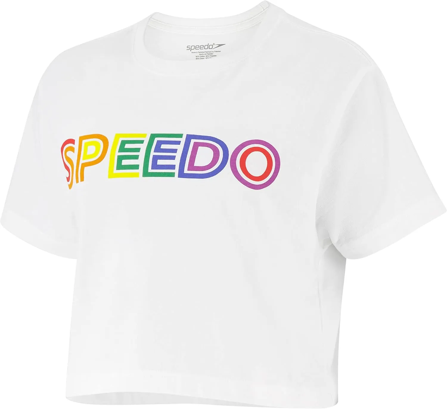Speedo Women's T-Shirt Short Sleeve Crew Neck Vintage Crop