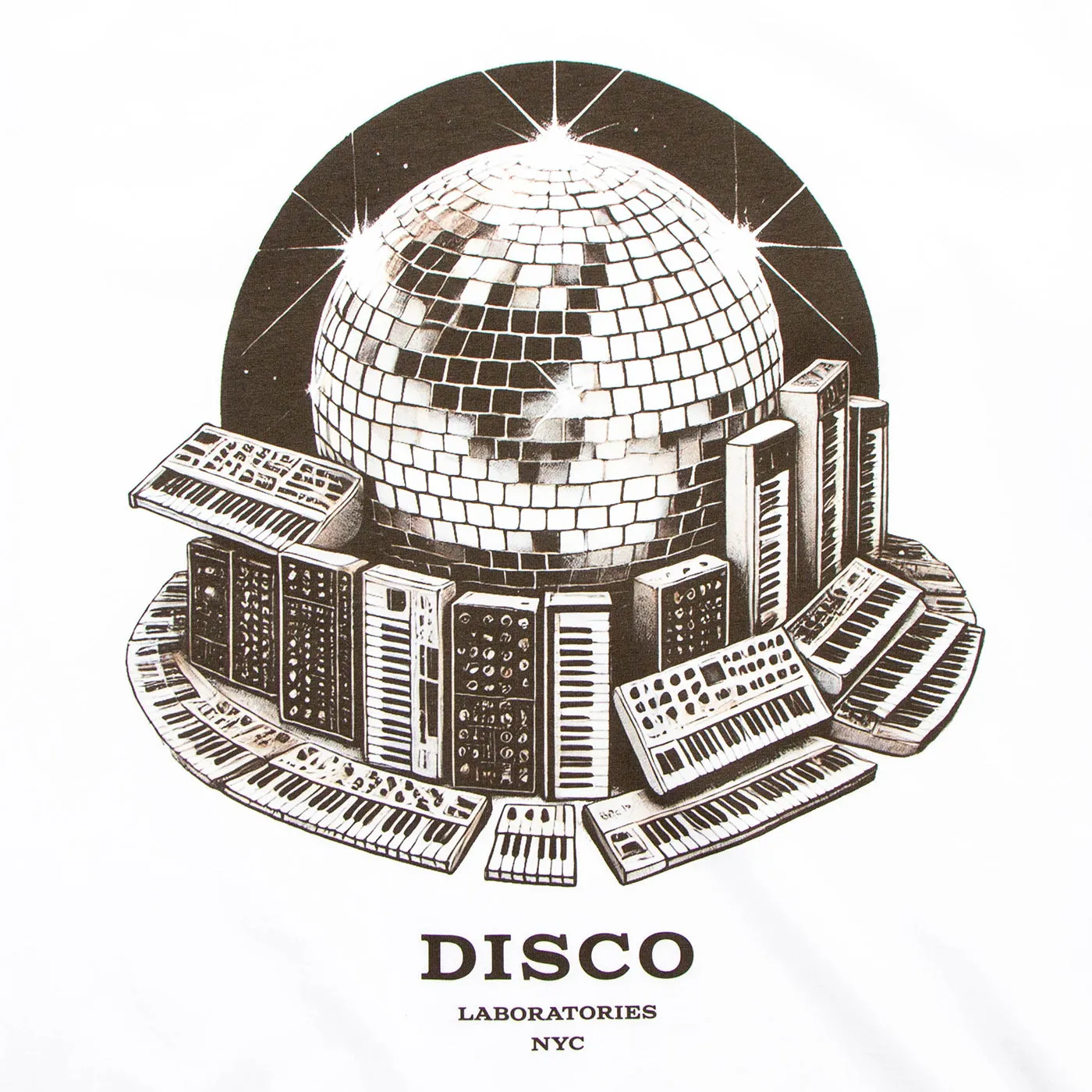 Synthesizer Disco Labs NYC Back Print - Tshirt - White
