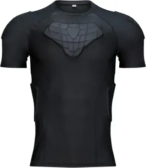 TUOY Padded Compression Shirt Padded Football Shirt Rib Chest Protector Shirt